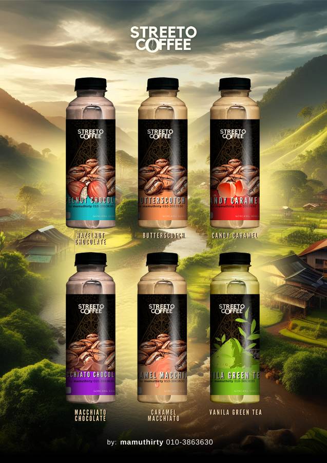 Streeto Coffee bottled drinks lineup poster